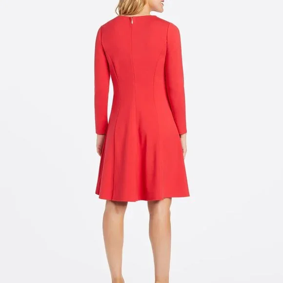 Draper James Long Sleeve Fit and Flare Ponte Dress - Picture 2 of 10